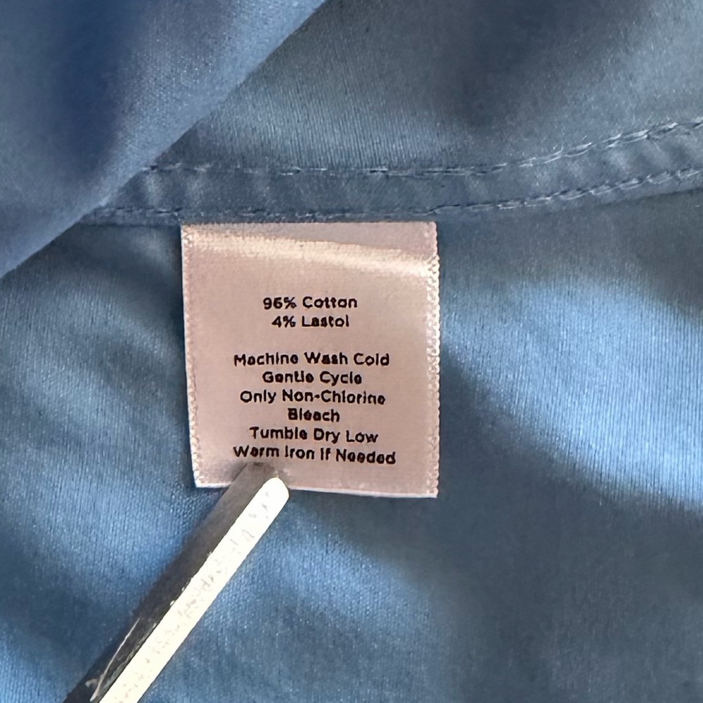 Talbots Wrinkle-Resistant Button Front Blue Blous… - image 4